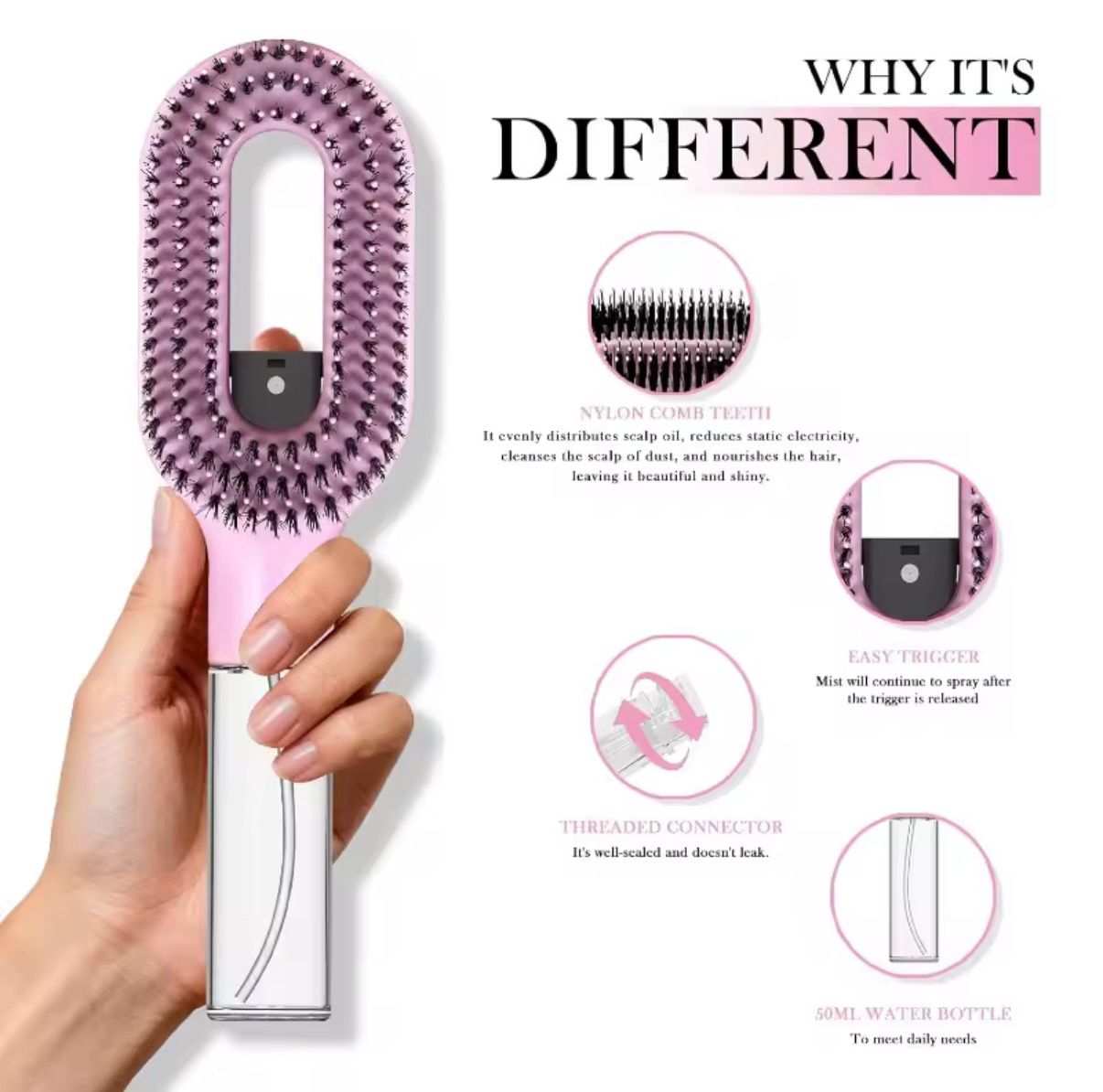 2-in-1 Spray Hair Brush